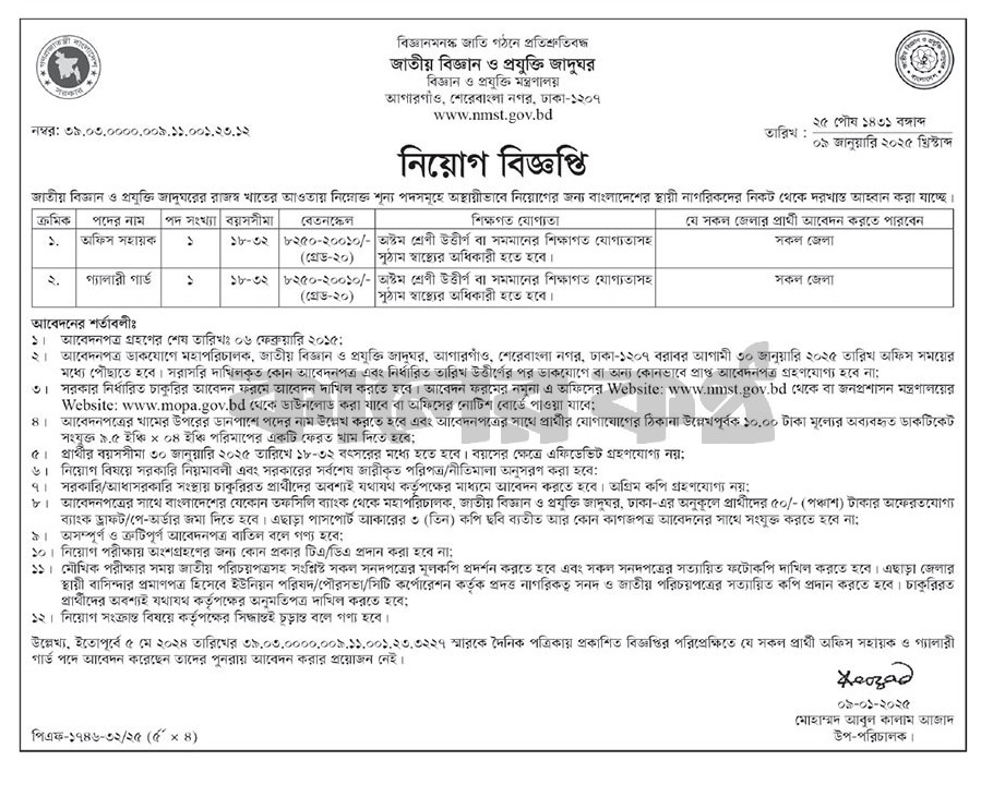 NMST Job Circular 2025