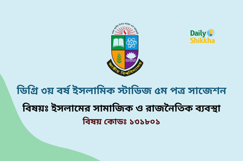 Degree 3rd Year Islamic Studies 5th Paper Suggestion