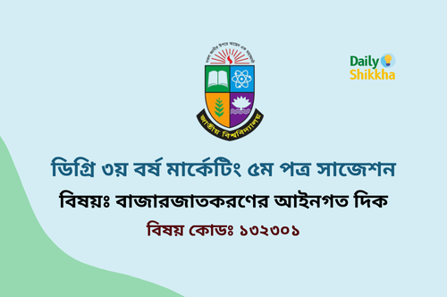 Degree 3rd Year Marketing 5th Paper Suggestion