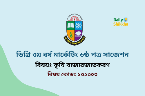 Degree 3rd Year Marketing 6th Paper Suggestion