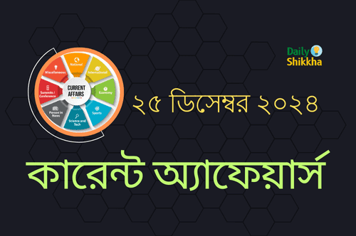 কারেন্ট অ্যাফেয়ার্স ২৫ ডিসেম্বর ২০২৪ 1 Current Affairs 25 December 2024